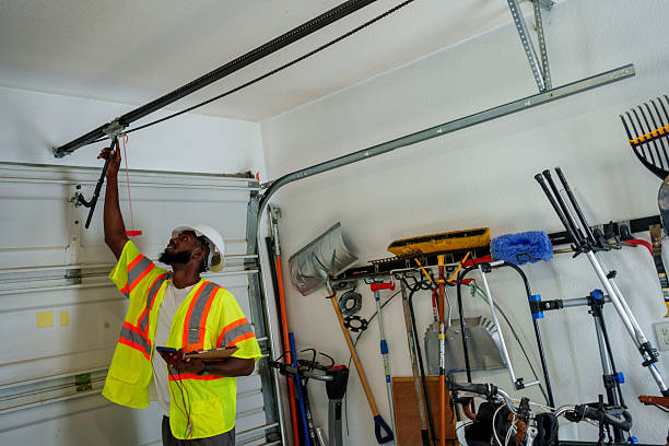 Professional Garage Door Panel Replacement technician working in Hicksville, NY